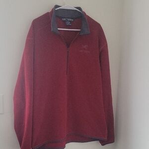 Arc'teryx Men's Burgundy Quarter Zip-Up Sweater